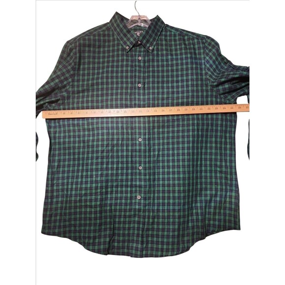 George Men’s XL Green Plaid Long Sleeve Button Up Shirt Casual Flannel Look - Picture 3 of 7